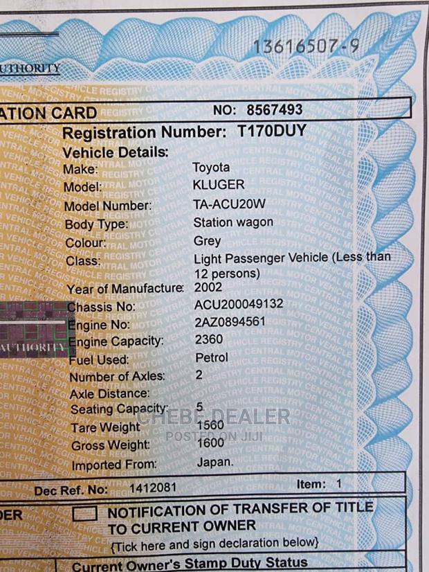 Toyota Kluger 2008 Gray