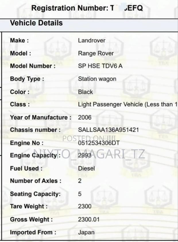 Land Rover Range Rover Sport 2006 Black
